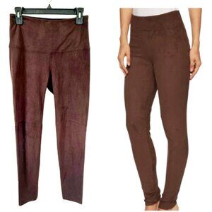 LYSSE Brown Faux Suede Leggings Top Size S